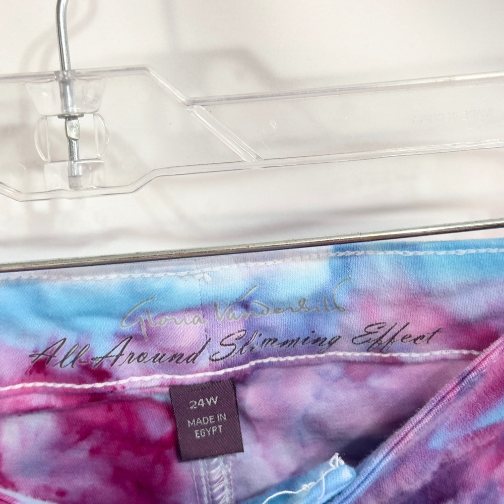 Gloria Vanderbilt Plus Size 24W Shorts Handmade Tie Dye Denim Purple Pink 928 - Picture 12 of 12